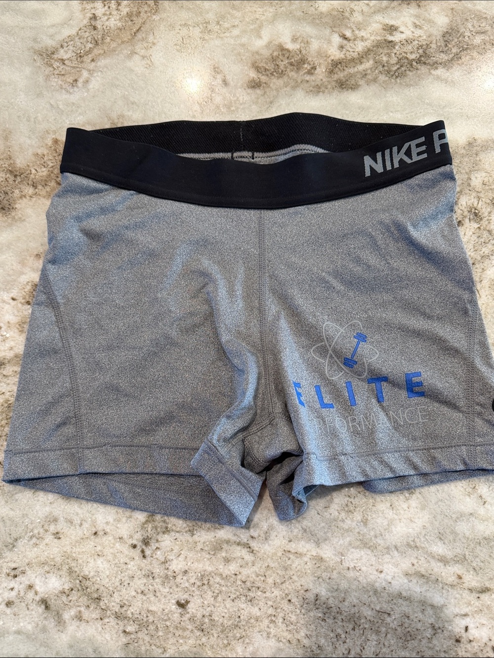 Nike Women’s Gray Elite Performance Bike Shorts with Black Waistband